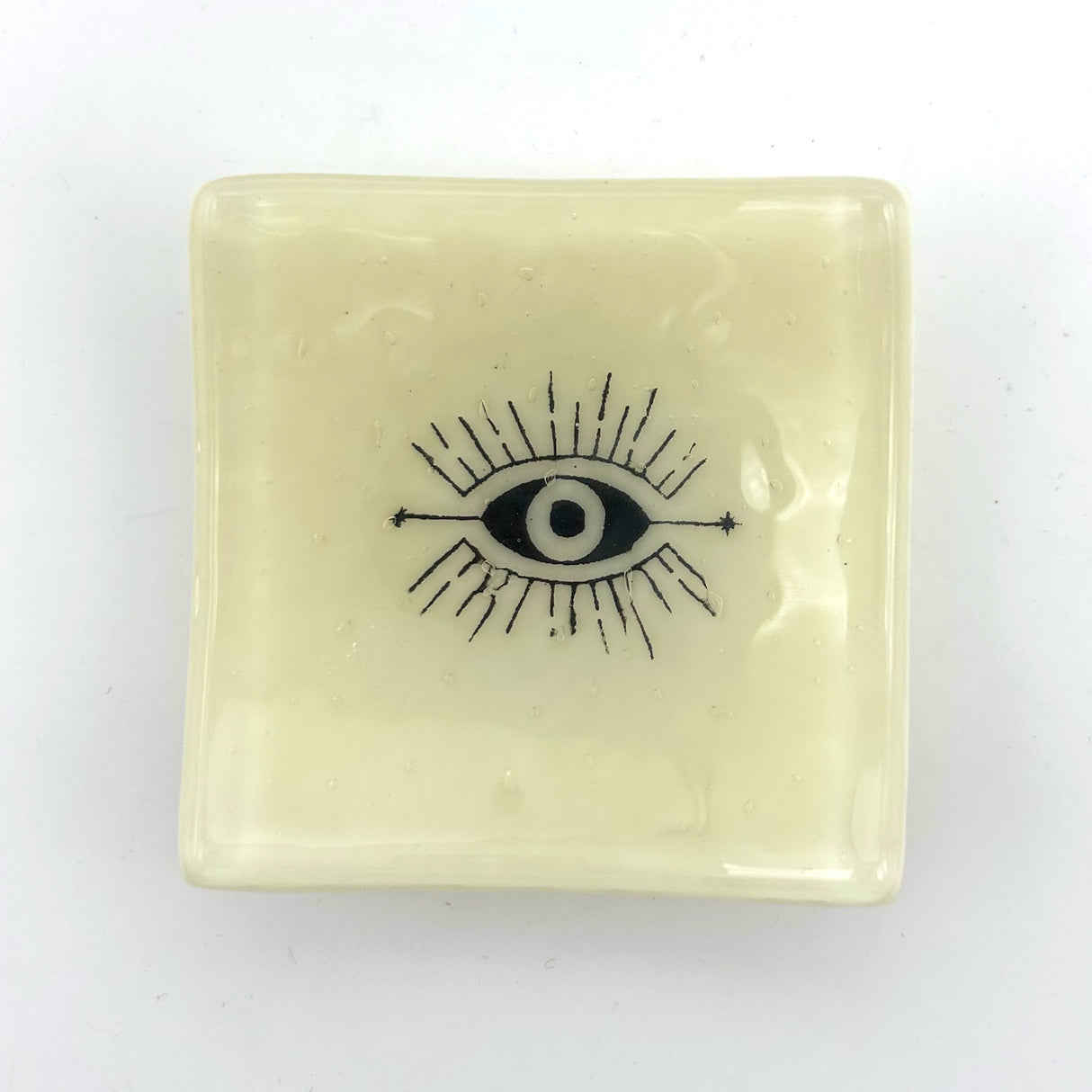 Evil Eye Handmade 2.75" Fused Glass Small Dish