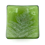 Fern Leaves Handmade 2.75" Fused Glass Small Dish