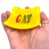 GAY Handmade 2.75" Fused Glass Small Dish