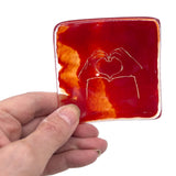 Heart Hands Handmade 2.75" Fused Glass Small Dish