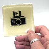 Camera - Sprite Handmade 2.75" Fused Glass Small Dish