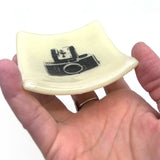 Camera - Sprite Handmade 2.75" Fused Glass Small Dish