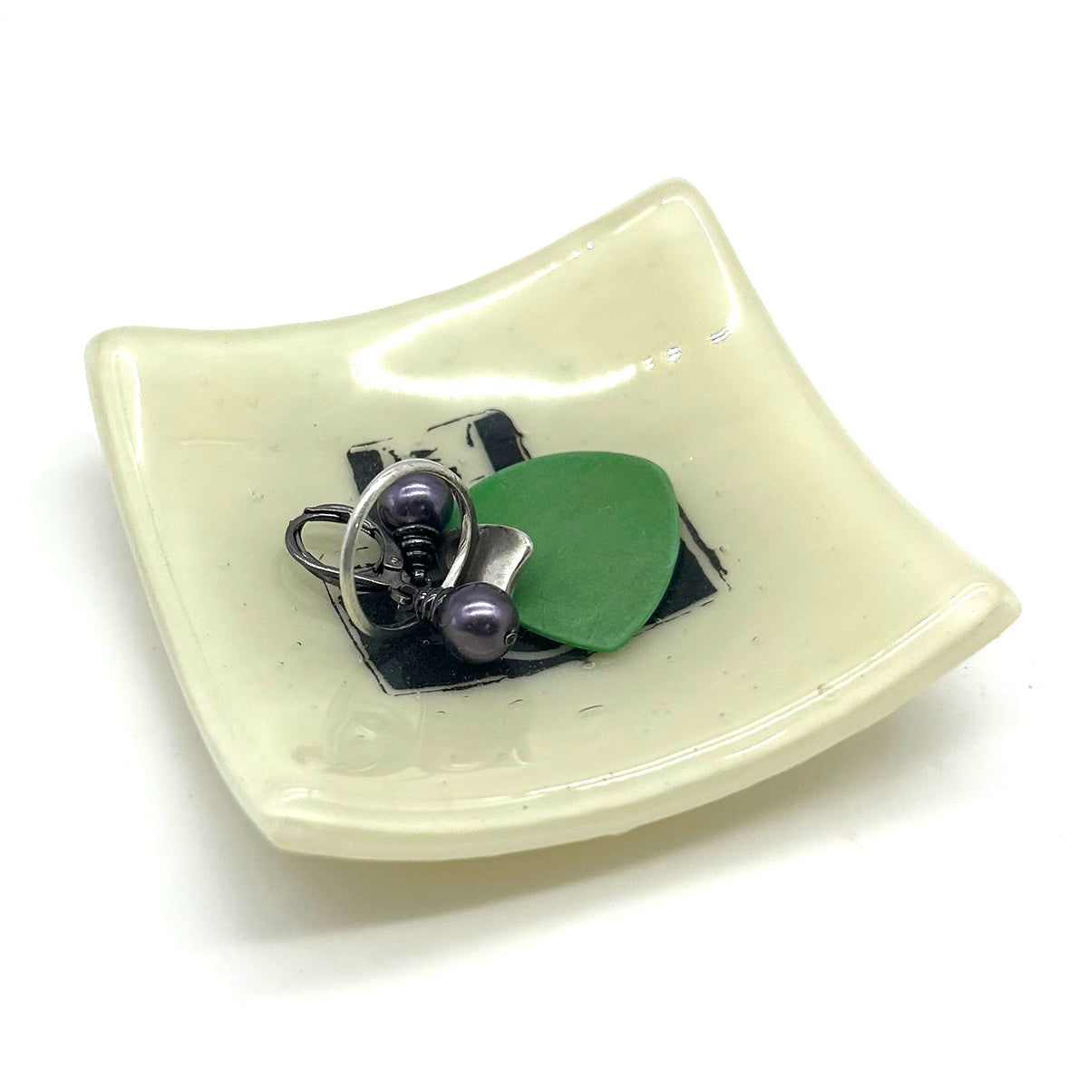 Camera - Sprite Handmade 2.75" Fused Glass Small Dish