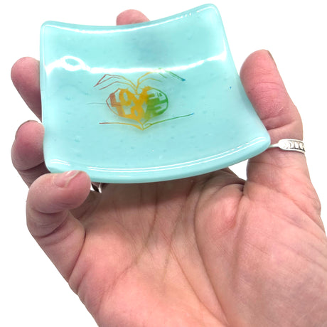 Love is Love Handmade 2.75" Fused Glass Small Dish