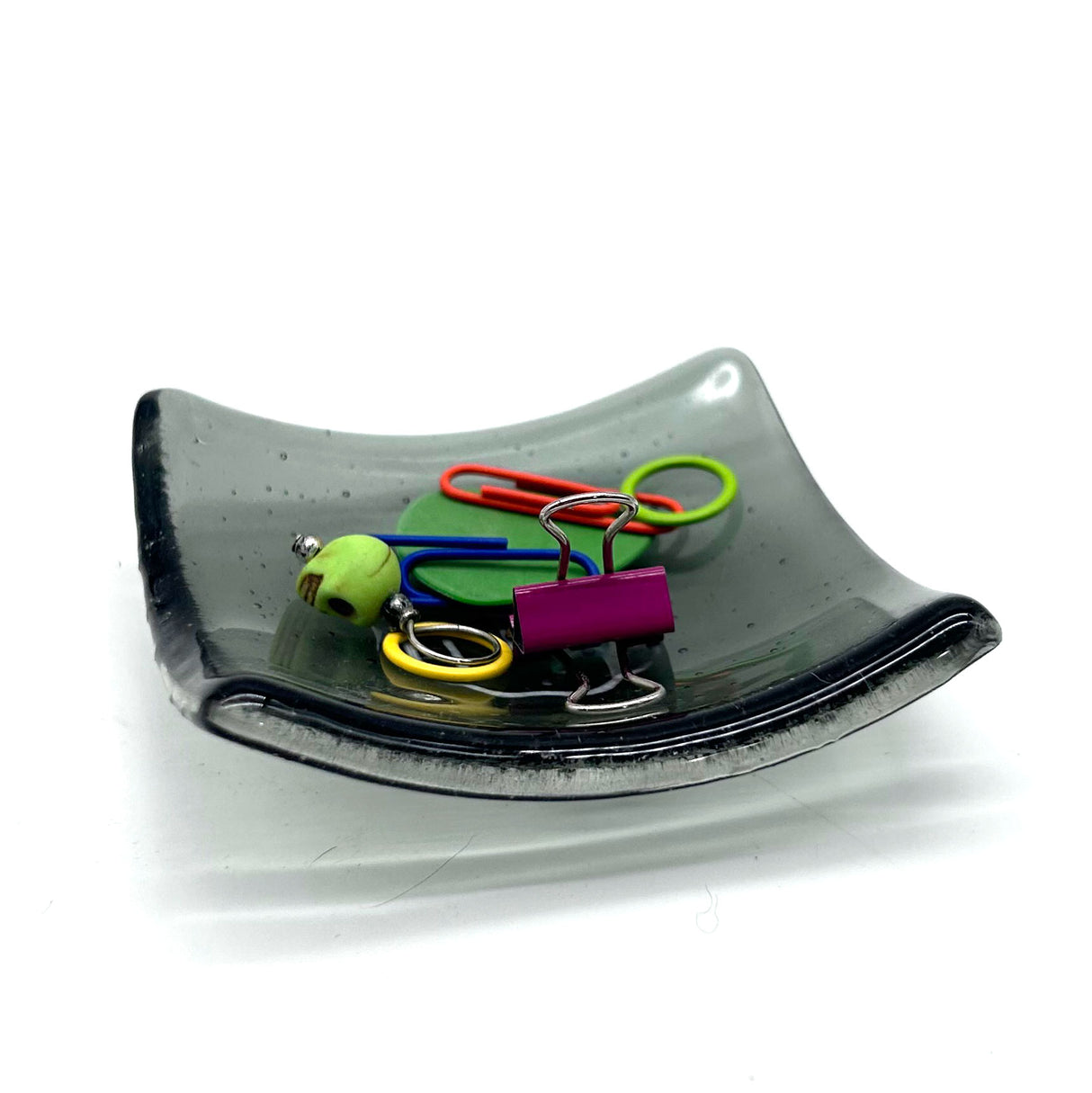 Middle Finger Handmade 2.75" Fused Glass Small Dish