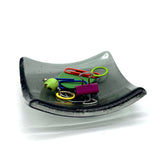 Middle Finger Handmade 2.75" Fused Glass Small Dish
