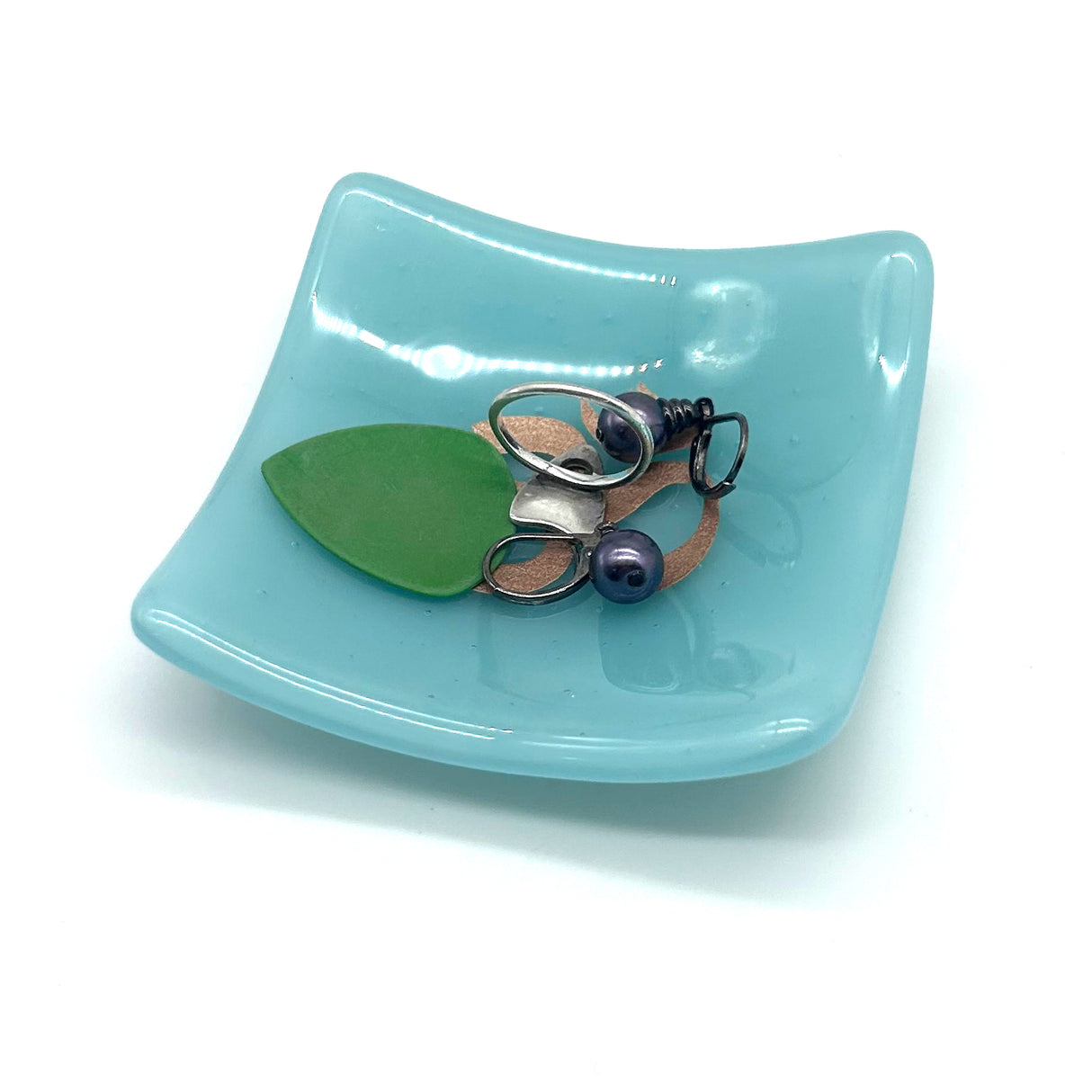 Om Handmade 2.75" Fused Glass Small Dish