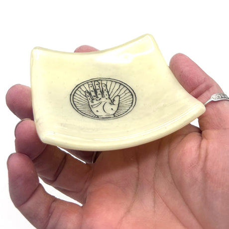 Palmistry Handmade 2.75" Fused Glass Small Dish