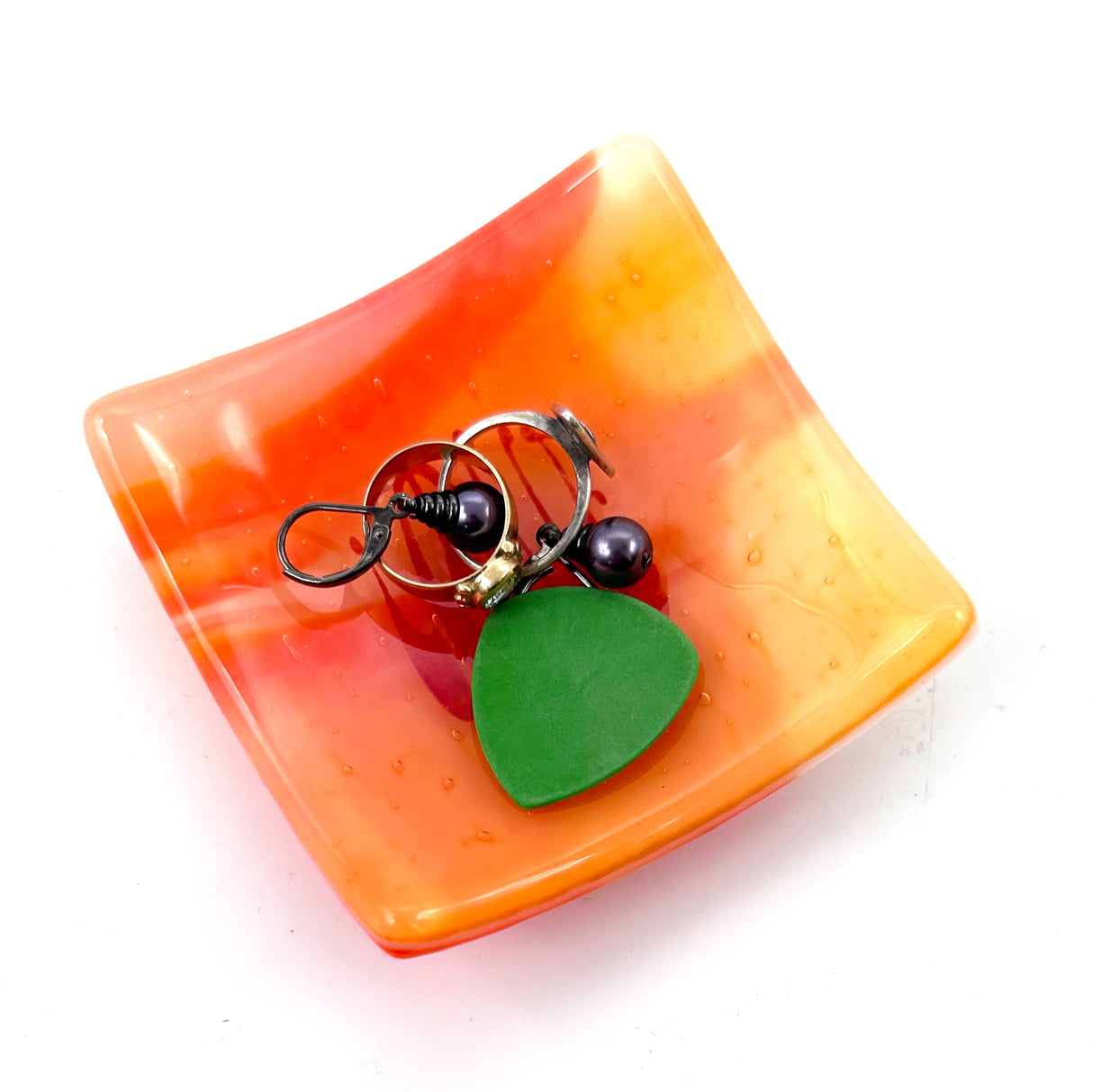 Peace Love Handmade 2.75" Fused Glass Small Dish