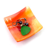 Peace Love Handmade 2.75" Fused Glass Small Dish