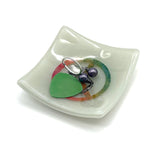 Rainbow Peace Sign Handmade 2.75" Fused Glass Small Dish