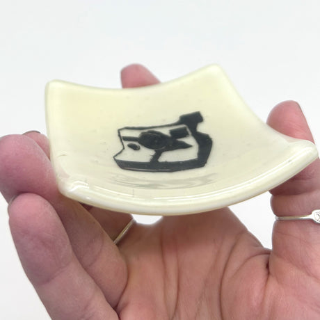 Camera - Polaroid Handmade 2.75" Fused Glass Small Dish