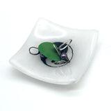Yin Yang Handmade 2.75" Fused Glass Small Dish