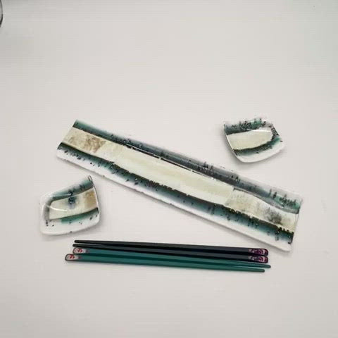 Sushi Platter - One of a Kind, White + Sea Blue Reactive