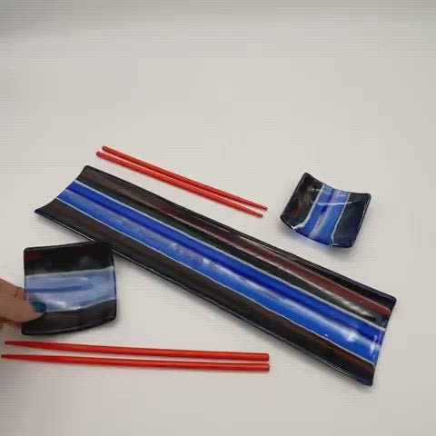 Sushi Platter - One of a Kind, Blue Stripes