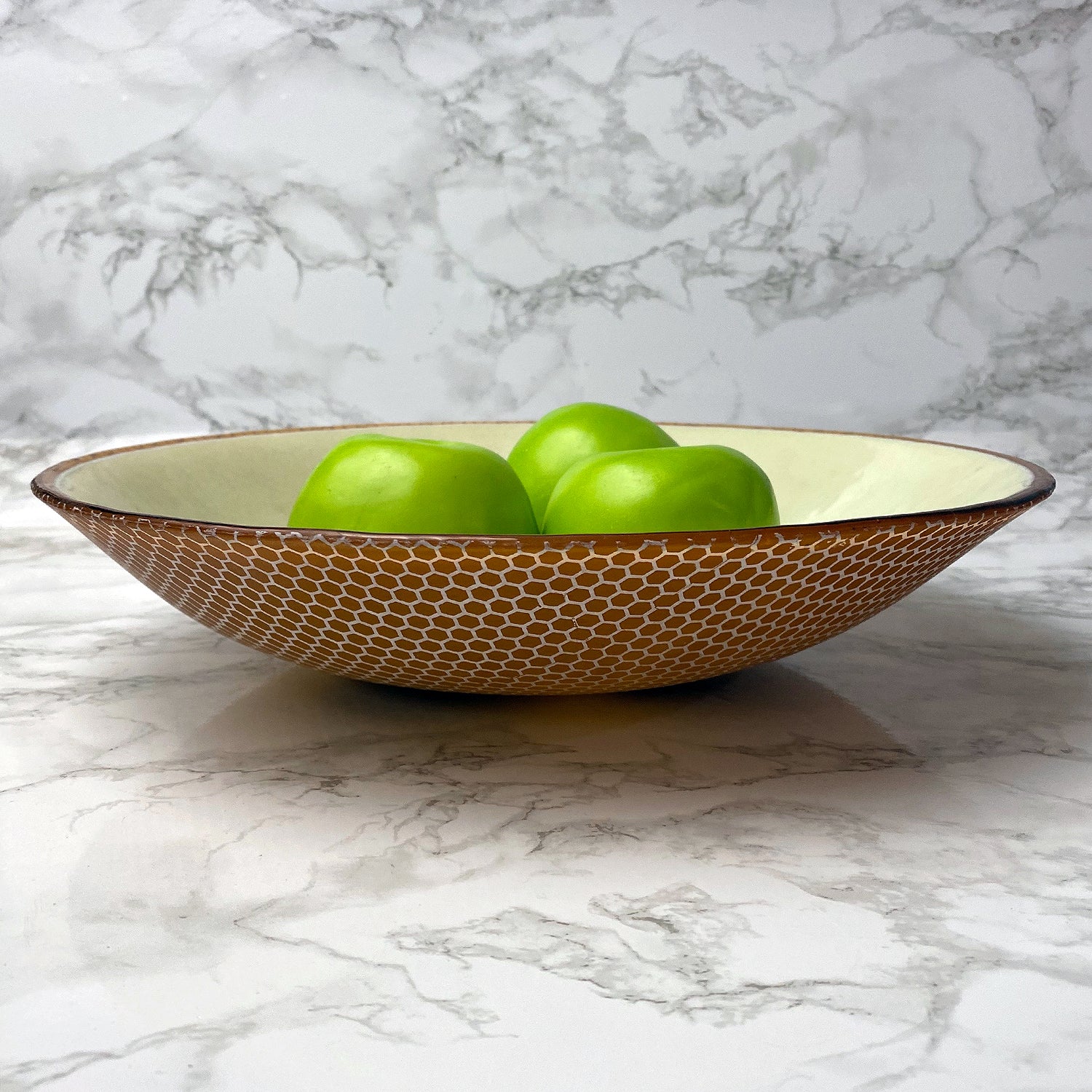 Honeybee Fused Glass Large 13" Serving Bowl | Made to order