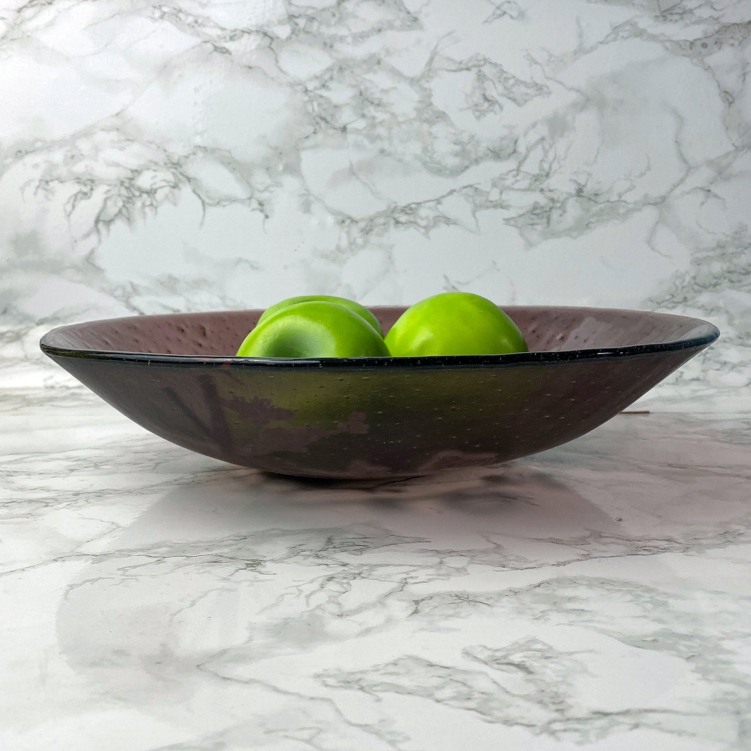 Cherry Blossom Fused Glass Large 13" Serving Bowl | Made to order
