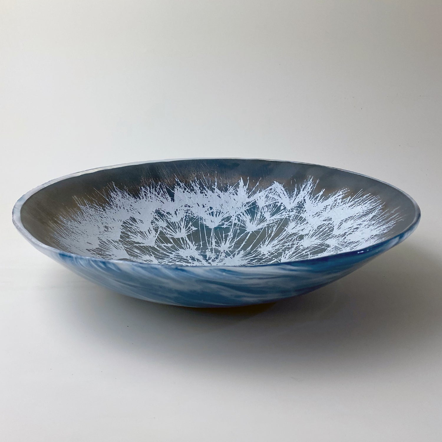 Dandelion Fused Glass Large 13" Serving Bowl | Made to order