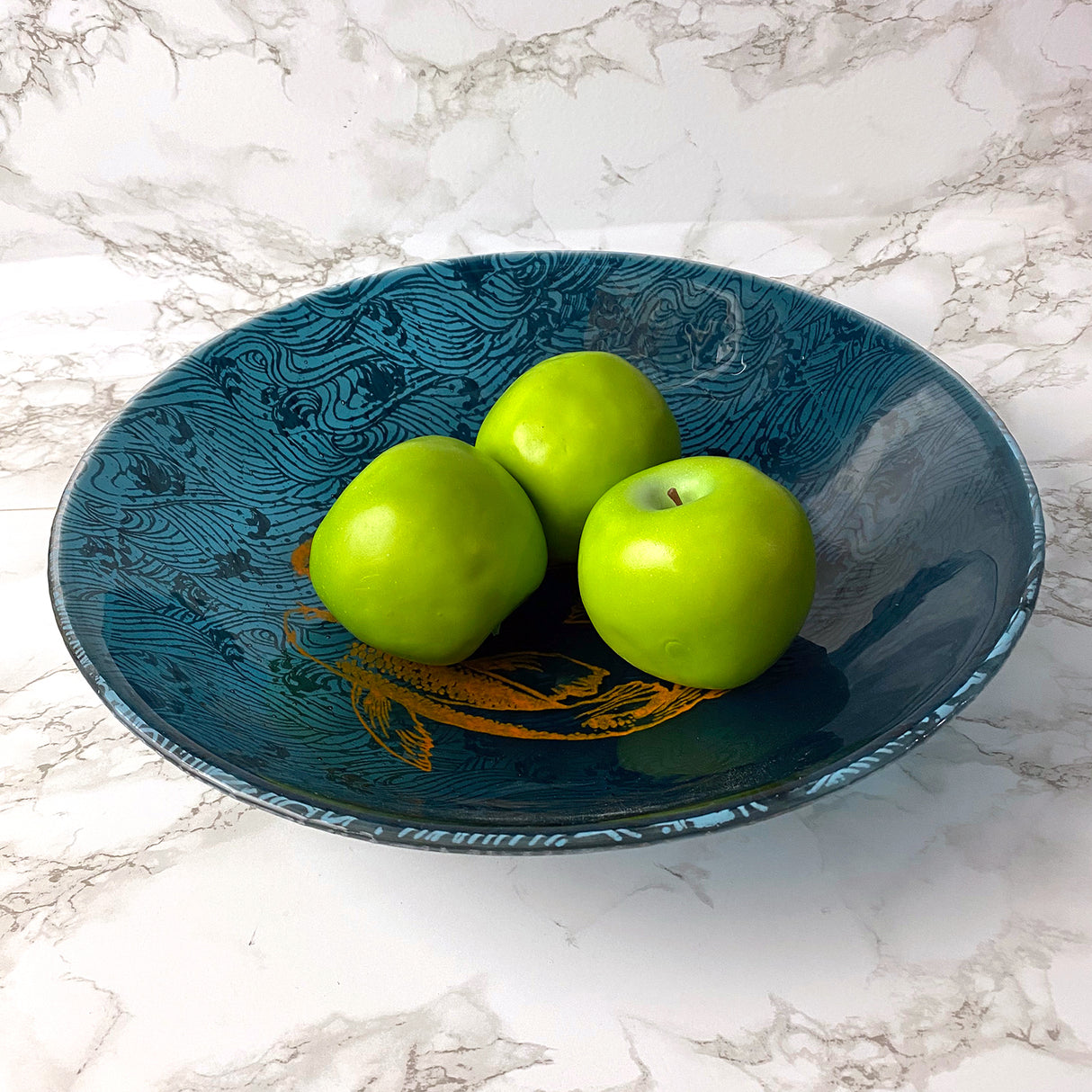 Koi Fused Glass Large 13" Serving Bowl | Made to order