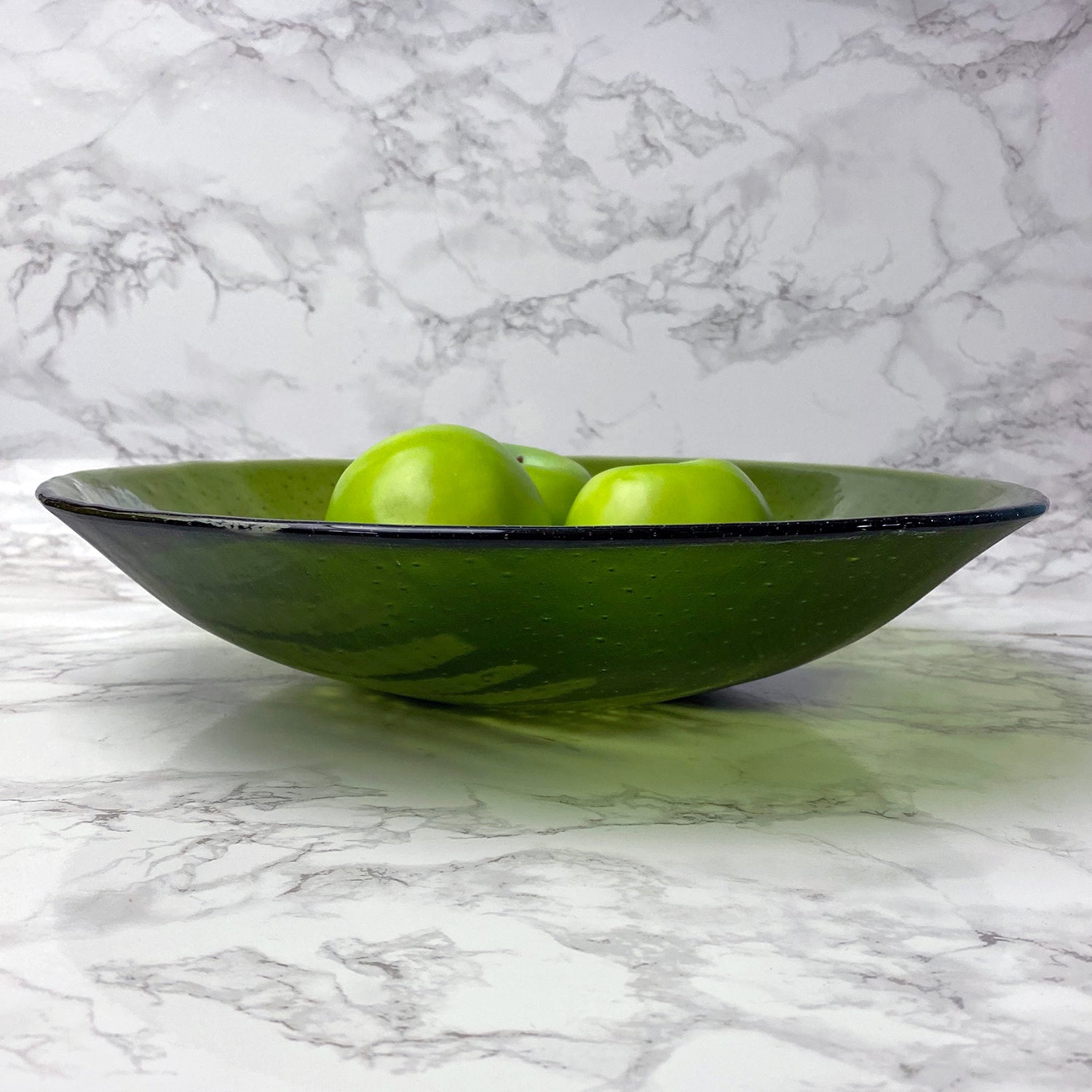 Fern Leaf  Fused Glass 13" Large Serving Bowl | Made to order