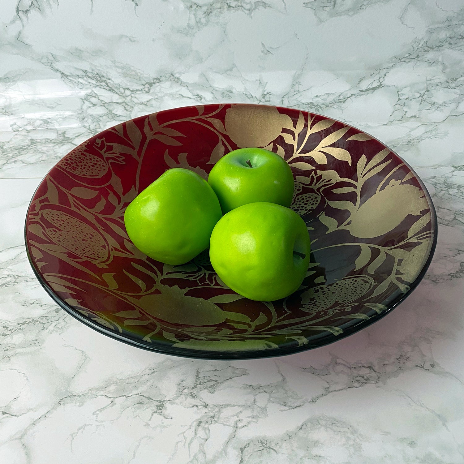 Pomegranate Fused Glass Large 13" Serving Bowl | Made to order