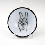 Peace Sign Fused Glass 5" Small Bowl