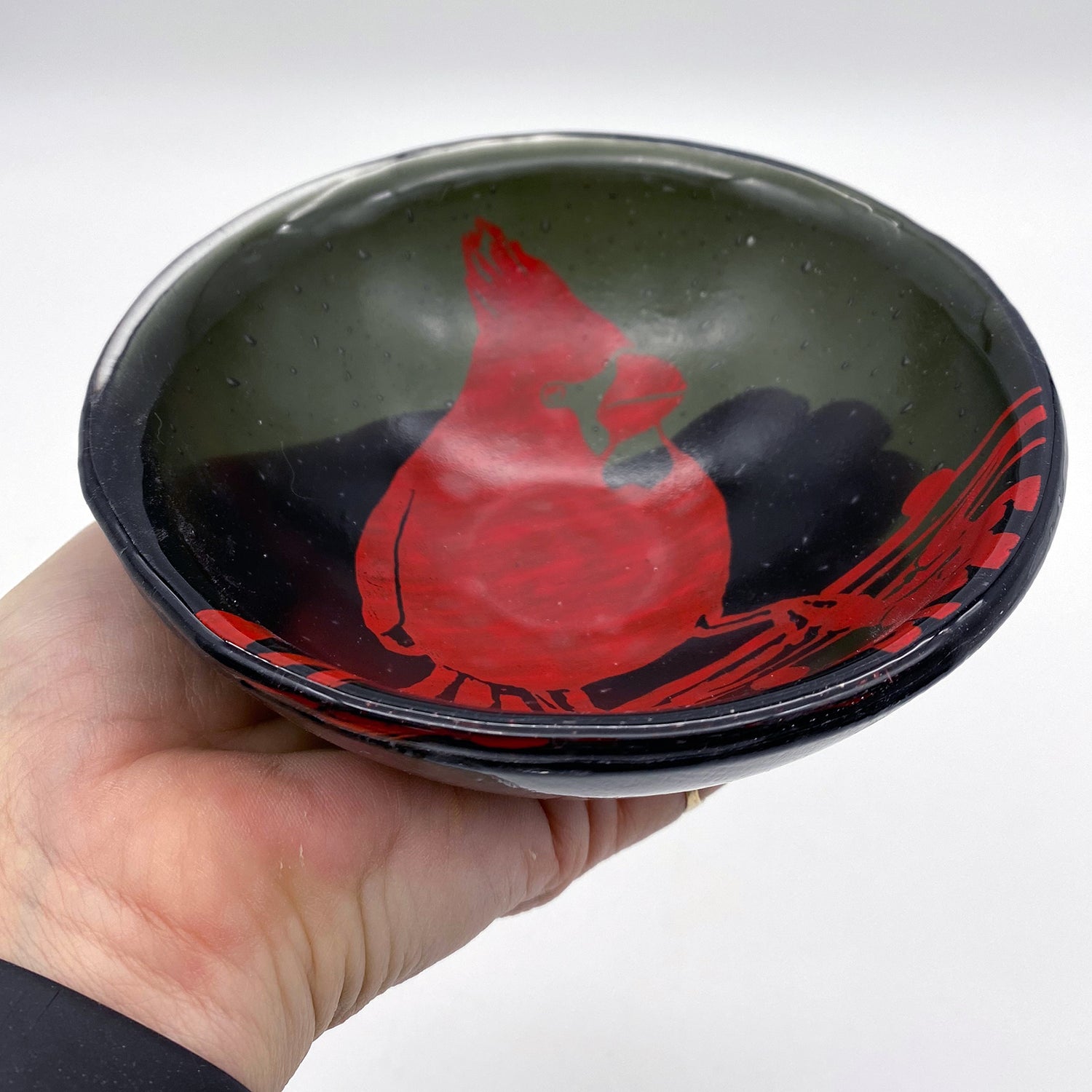 Cardinal Fused Glass 5" Small Bowl