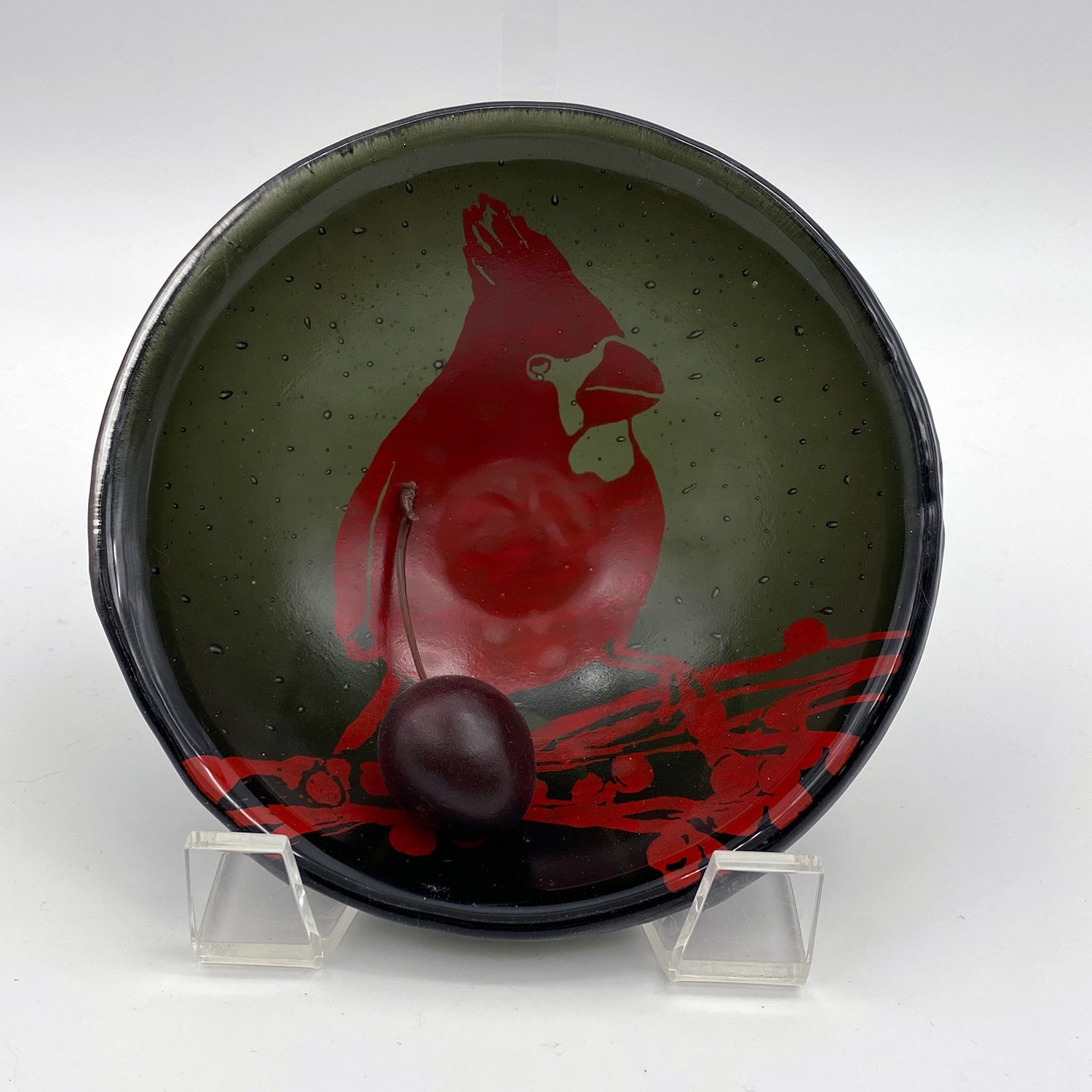 Cardinal Fused Glass 5" Small Bowl
