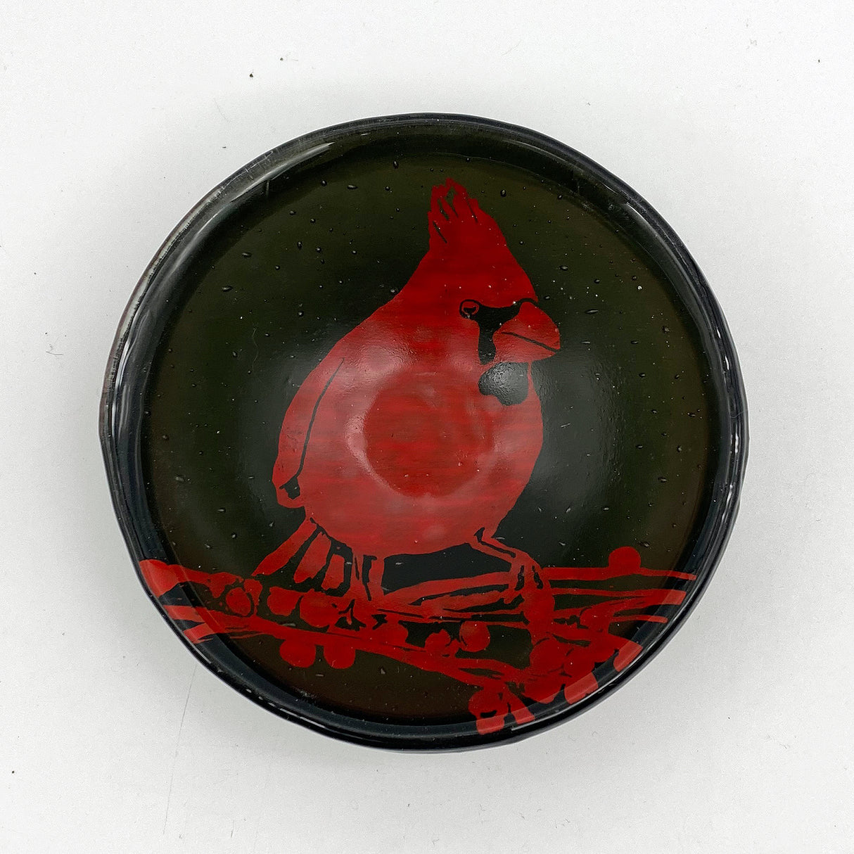 Cardinal Fused Glass 5" Small Bowl