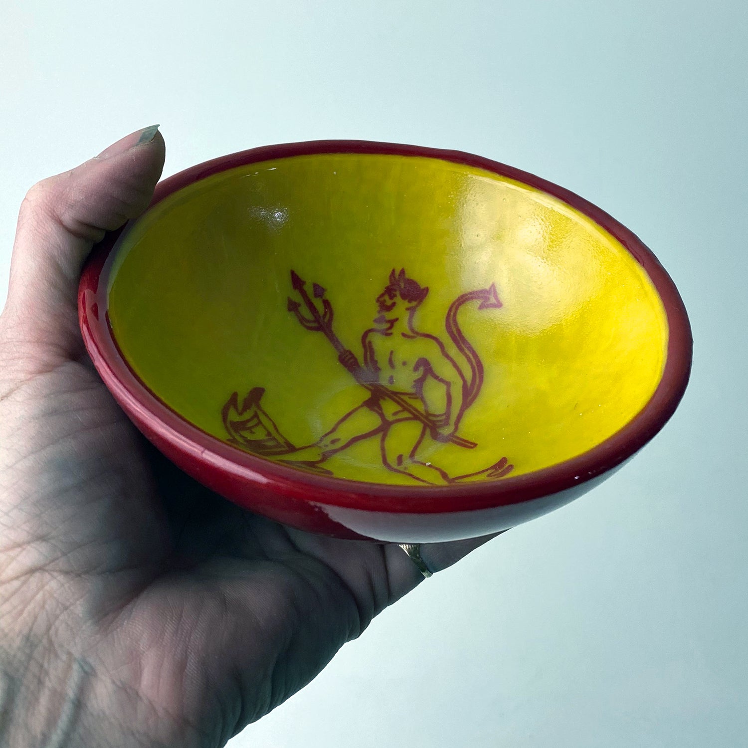 Diablo Loteria Fused Glass 5" Small Bowl