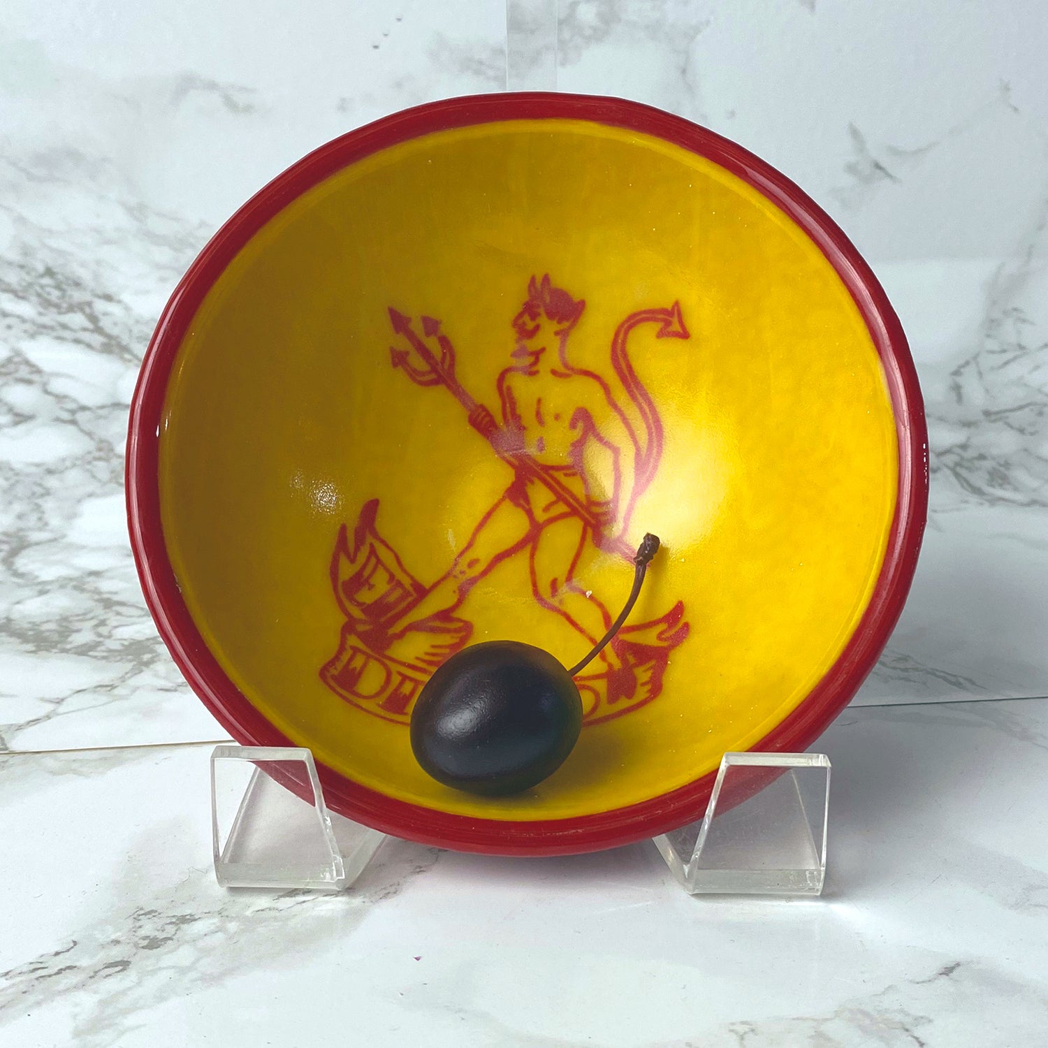 Diablo Loteria Fused Glass 5" Small Bowl