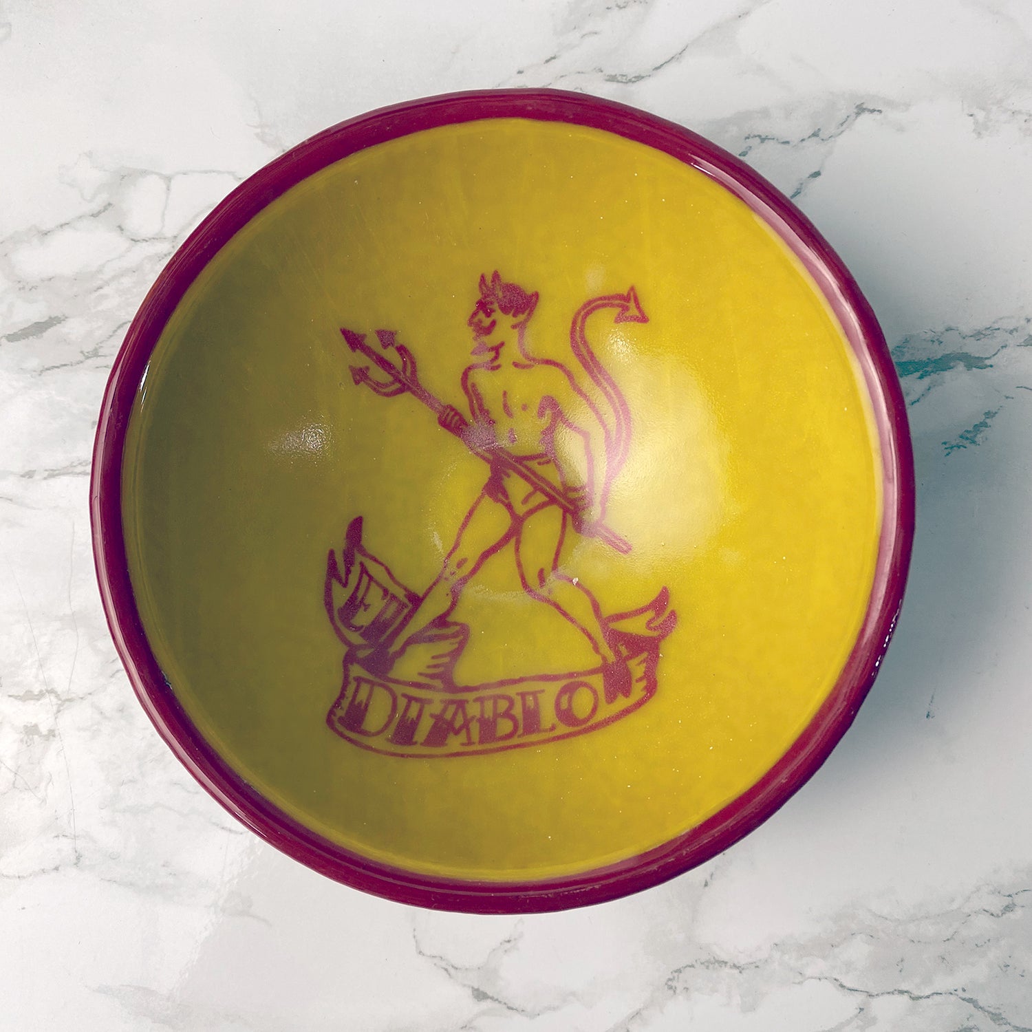 Diablo Loteria Fused Glass 5" Small Bowl