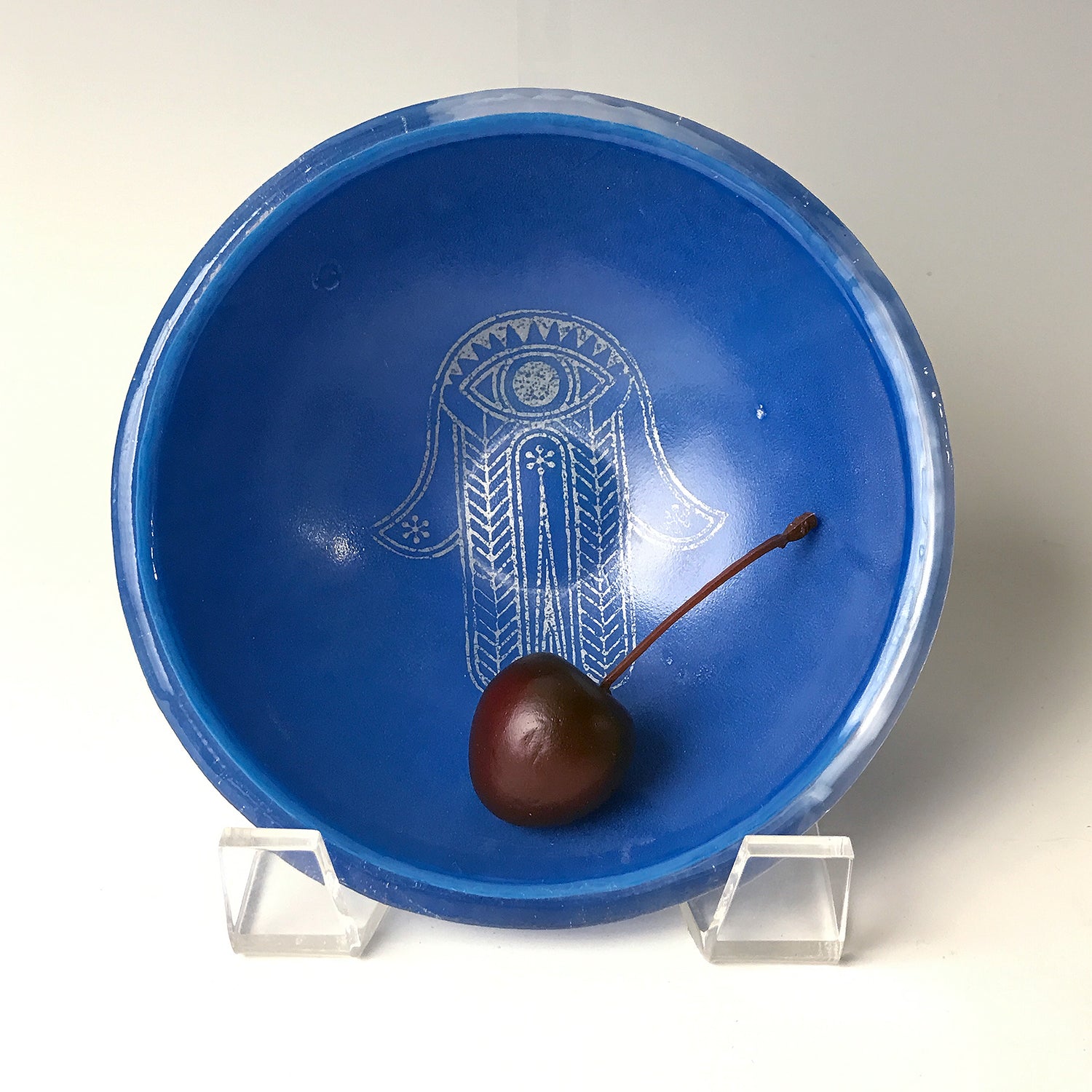 Hamsa Fused Glass 5" Small Bowl