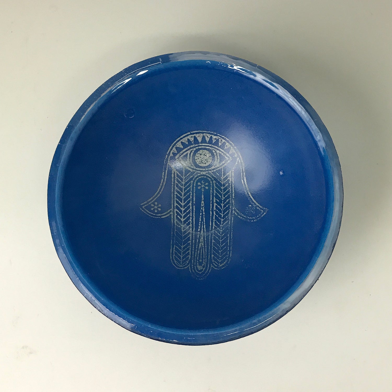 Hamsa Fused Glass 5" Small Bowl