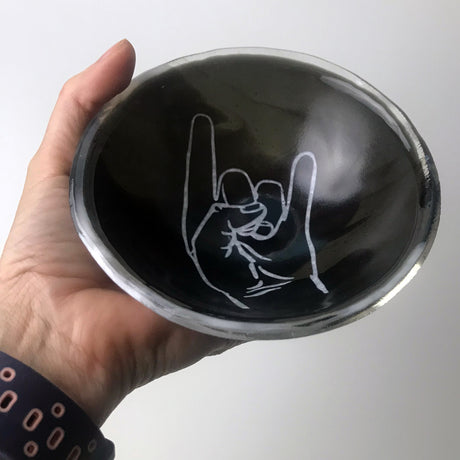 Throwing Horns Fused Glass 5" Small Bowl