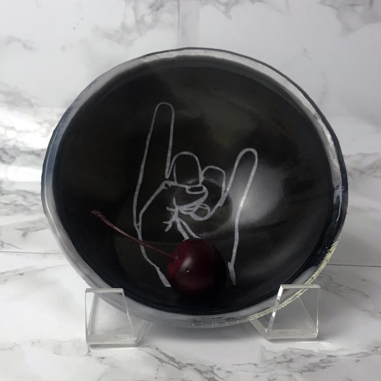 Throwing Horns Fused Glass 5" Small Bowl