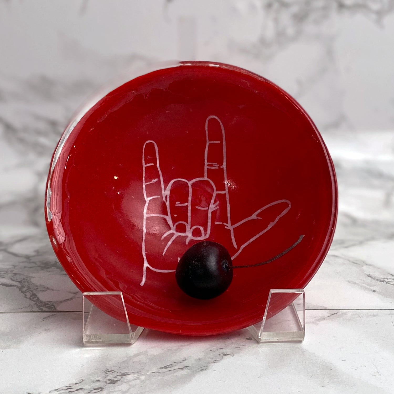 ILY I Love You Fused Glass 5" Small Bowl