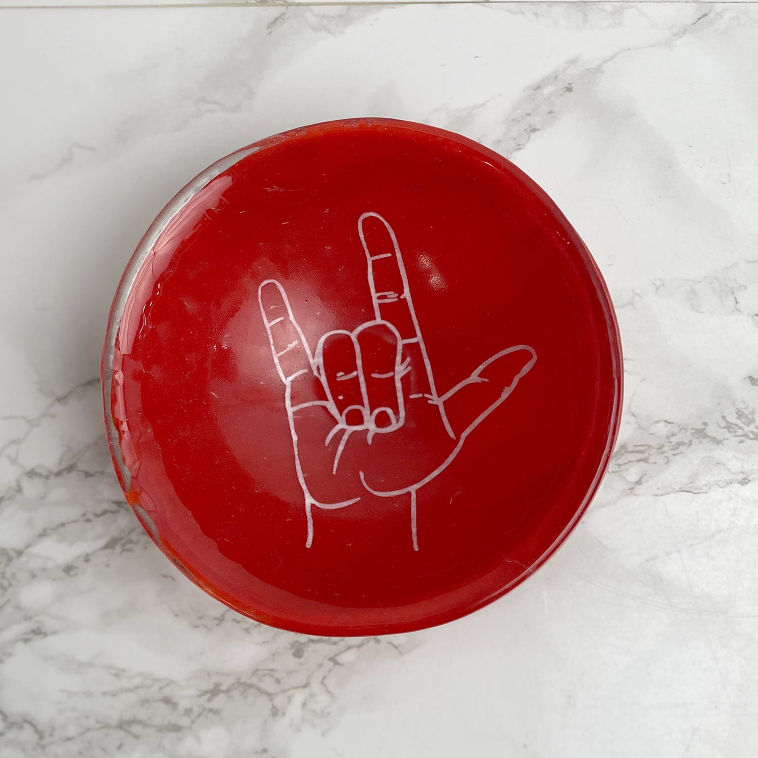 ILY I Love You Fused Glass 5" Small Bowl