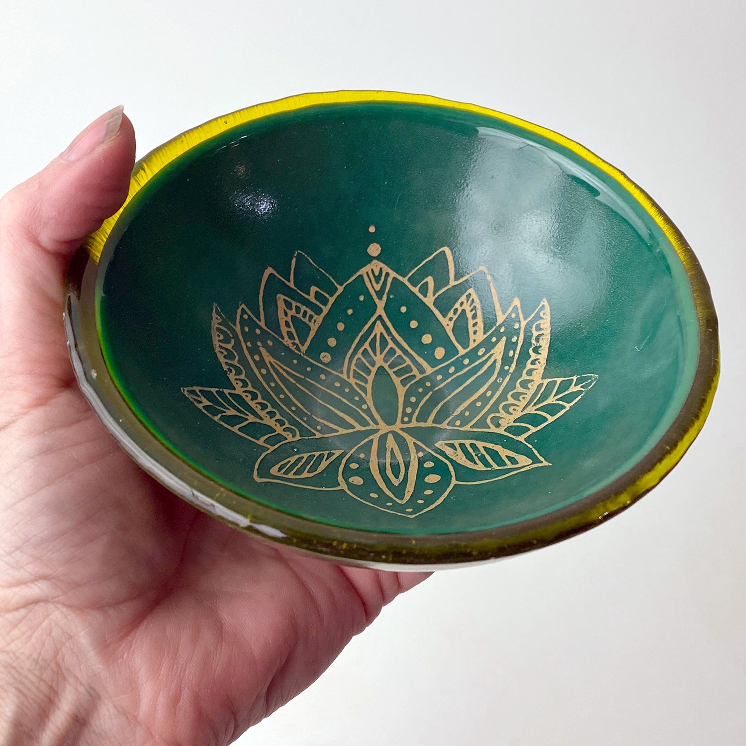 Lotus Fused Glass 5" Small Bowl