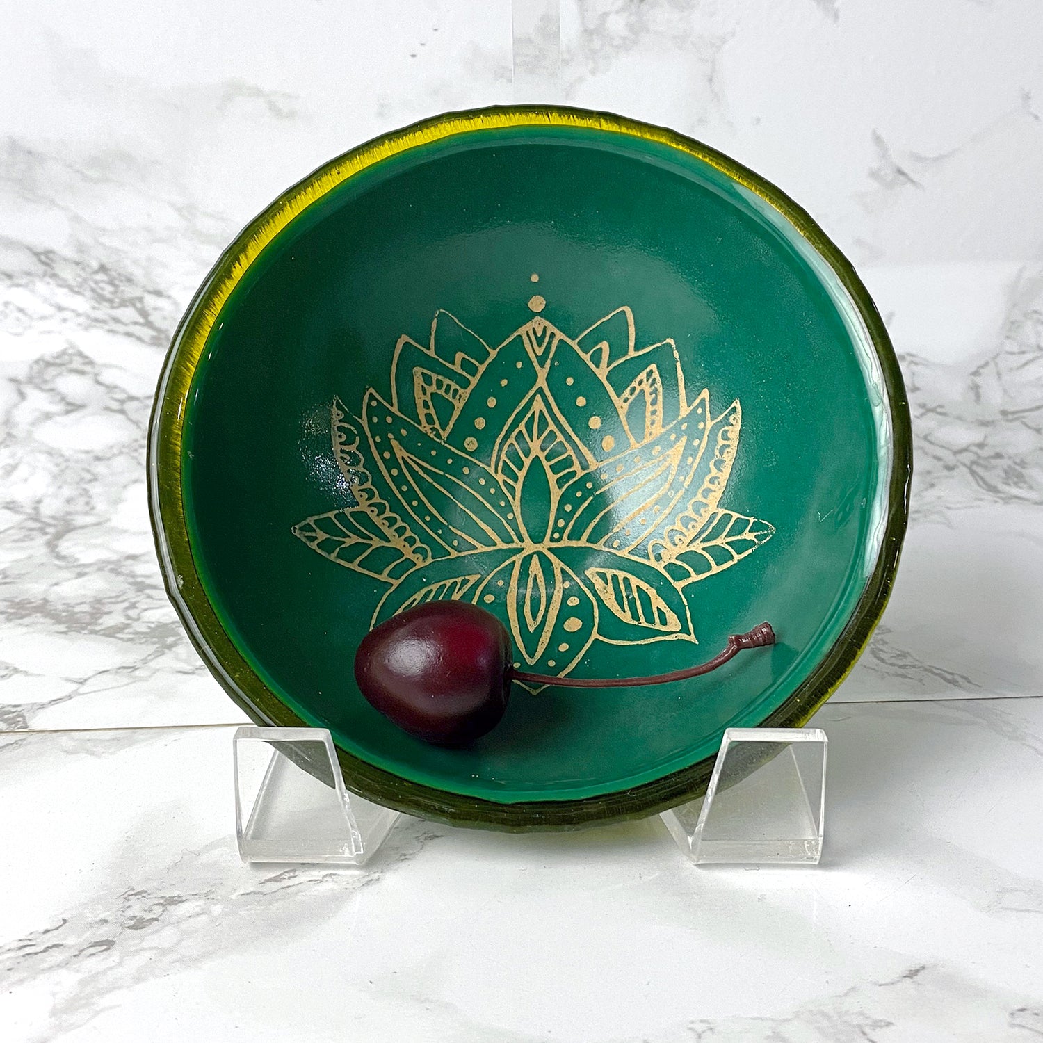 Lotus Fused Glass 5" Small Bowl