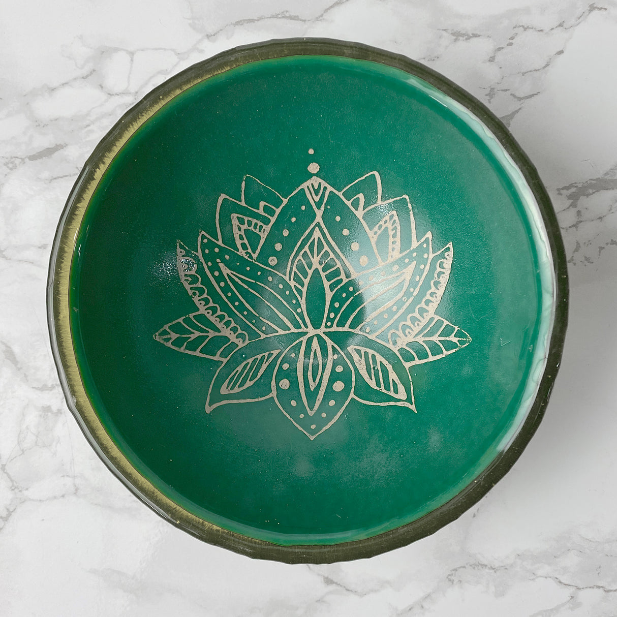 Lotus Fused Glass 5" Small Bowl
