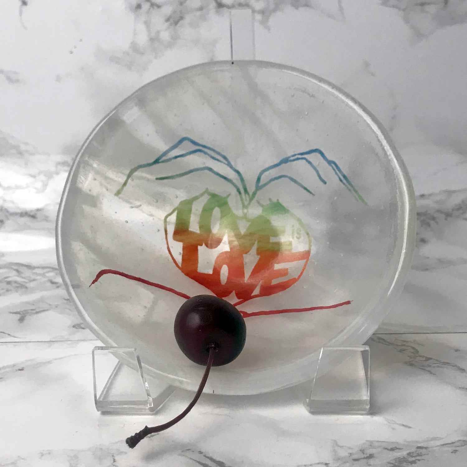 Love is Love Fused Glass 5" Small Bowl