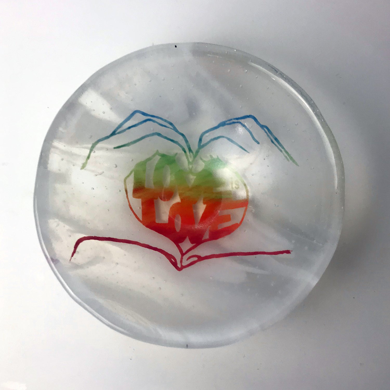 Love is Love Fused Glass 5" Small Bowl
