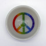 Rainbow Peace Fused Glass 5" Small Bowl
