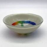 Rainbow Peace Fused Glass 5" Small Bowl