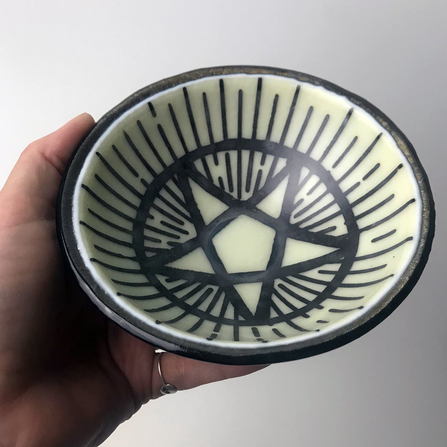 Pentagram Fused Glass 5" Small Bowl