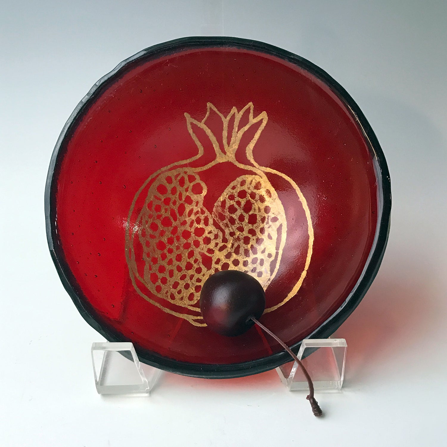 Pomegranate Fused Glass 5" Small Bowl