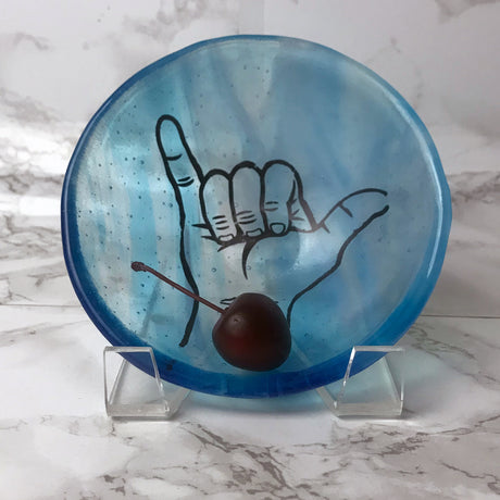 Shaka Hang Loose Fused Glass 5" Small Bowl