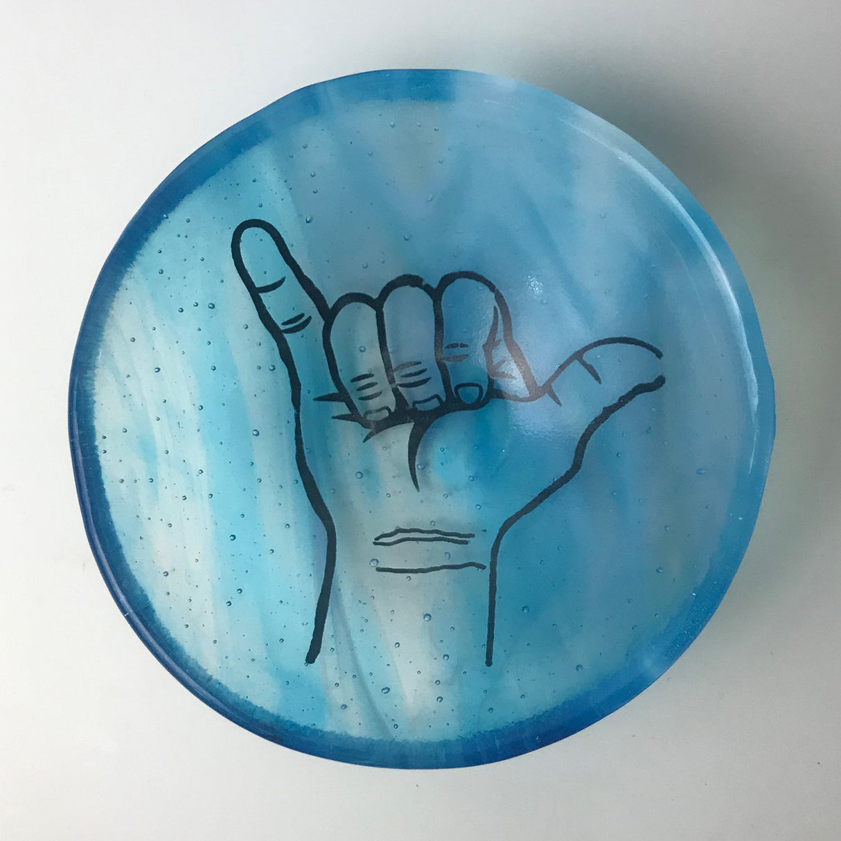 Shaka Hang Loose Fused Glass 5" Small Bowl