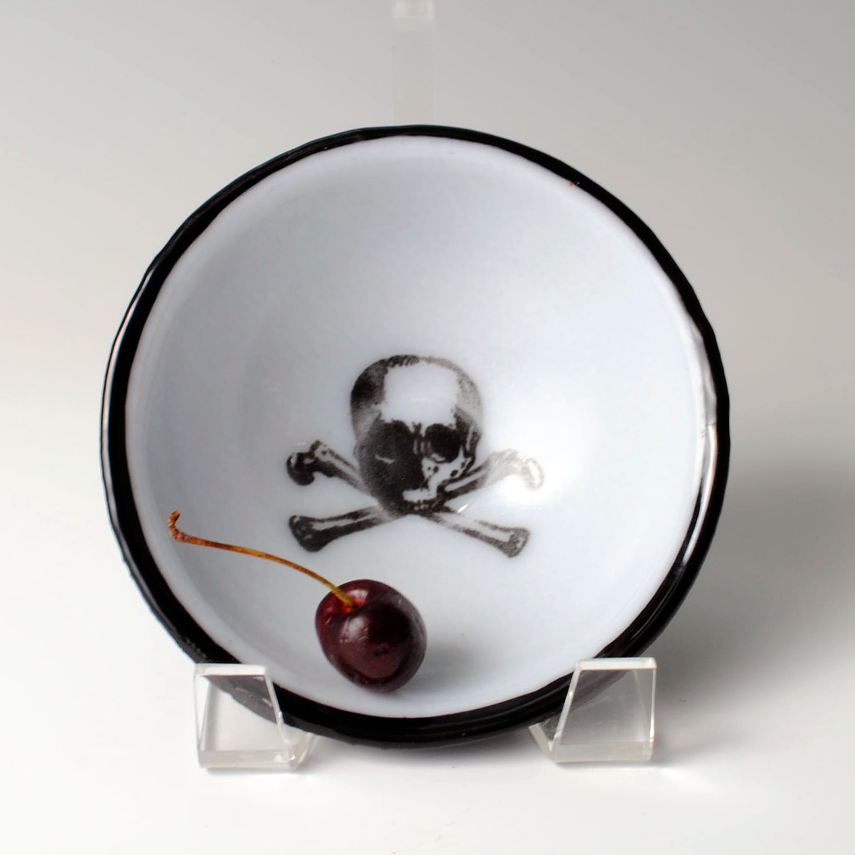 Skull Fused Glass 5" Small Bowl